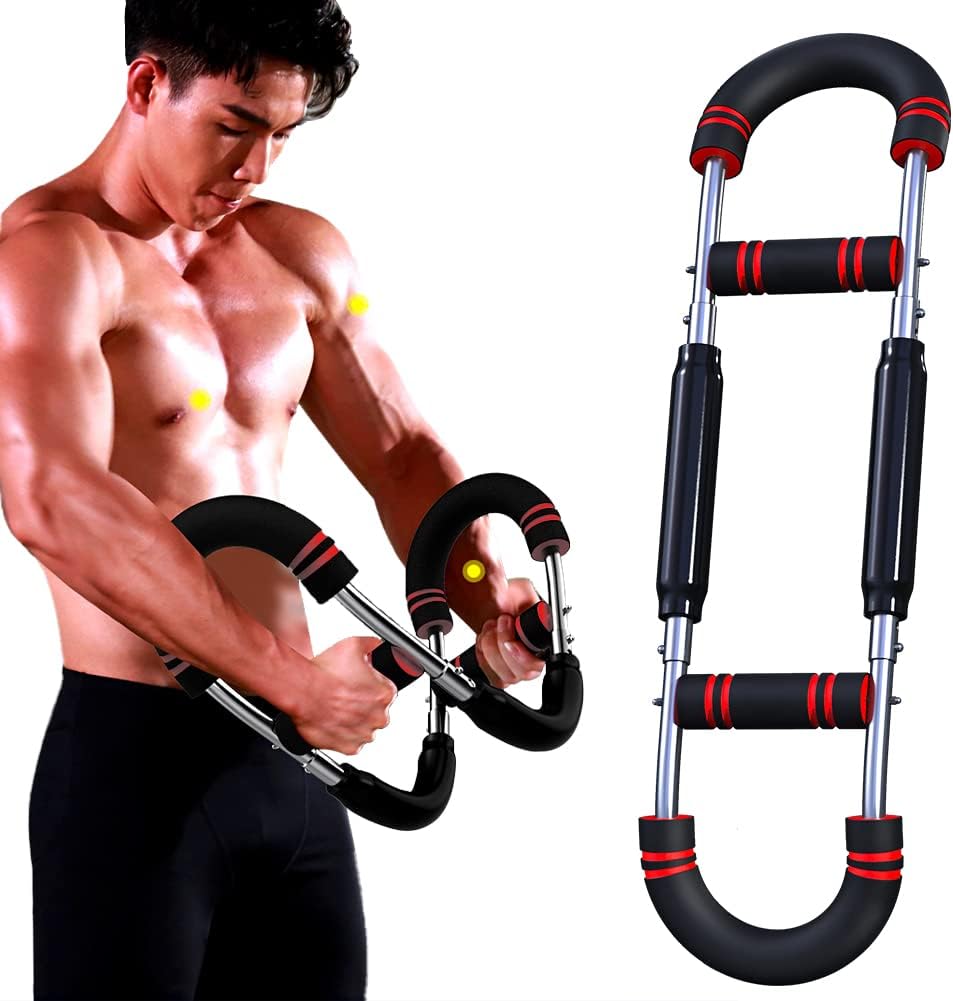 Adjustable U-Shaped Arm Exerciser With Foam Handle Spring Workout Bar Forearm Triceps Chest Expander Portable Fitness Equipment