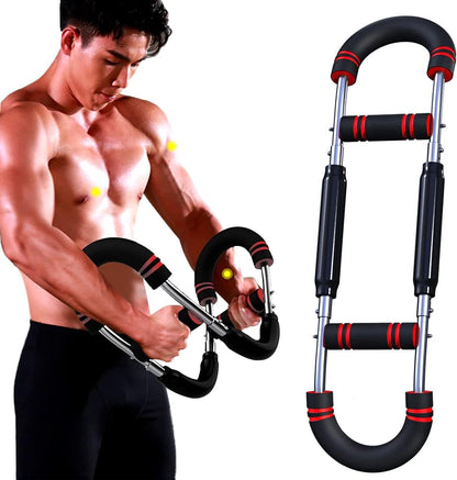Adjustable U-Shaped Arm Exerciser With Foam Handle Spring Workout Bar Forearm Triceps Chest Expander Portable Fitness Equipment